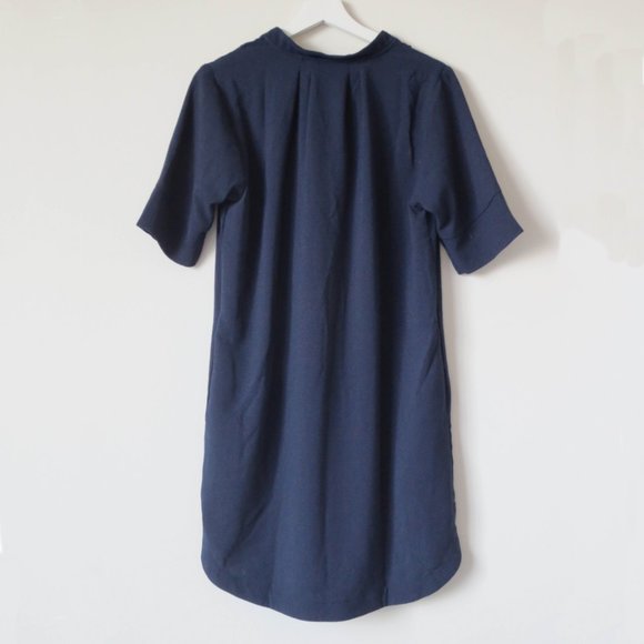 Nordstrom | Pleat Front Curved Hem Shirtdress - Picture 4 of 6
